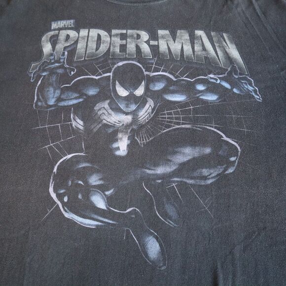 VTG Y2K The Amazing Spider-Man Black Symbiote Suit Men's Marvel T-Shirt Rare 4XL - Picture 2 of 8